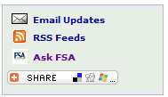 Image depicting the Share Box located on FSA's Web Site.