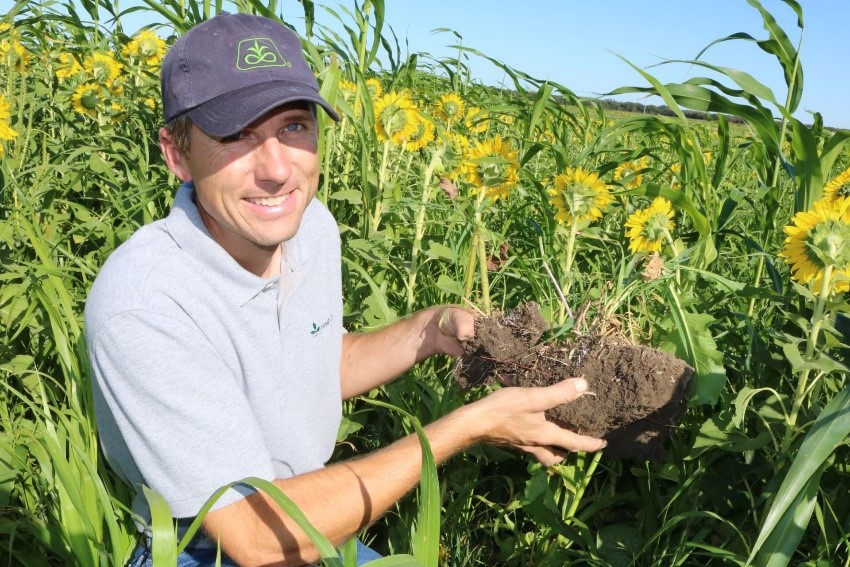 Justin Knopf, a fifth-generation farmer at Knopf Farms near Gypsum, Kansas