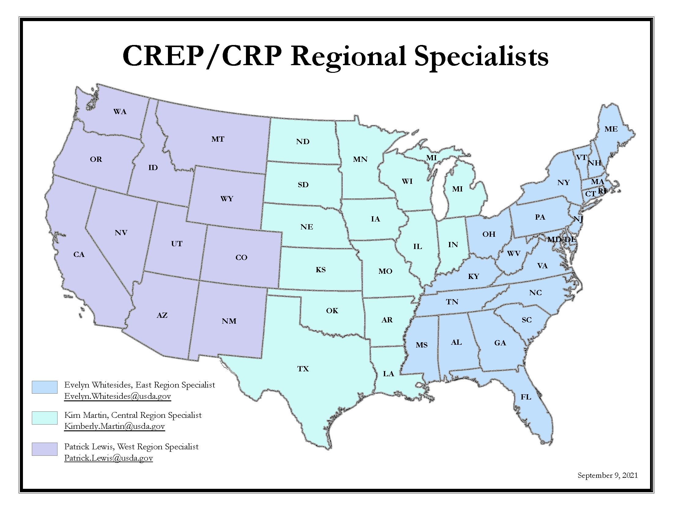 CREP Regions Map with Contact Information 12-16-2021