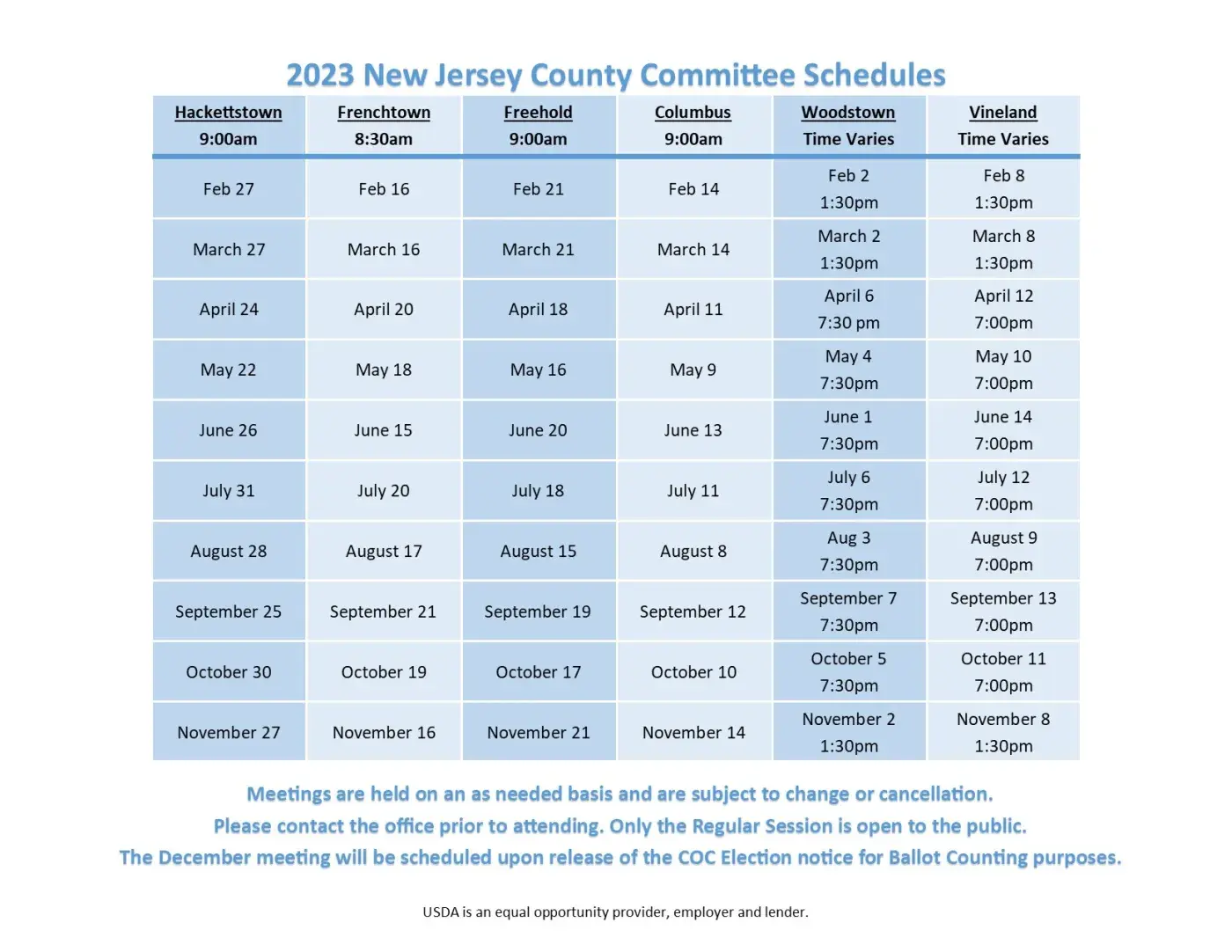 COC 2023 Schedule