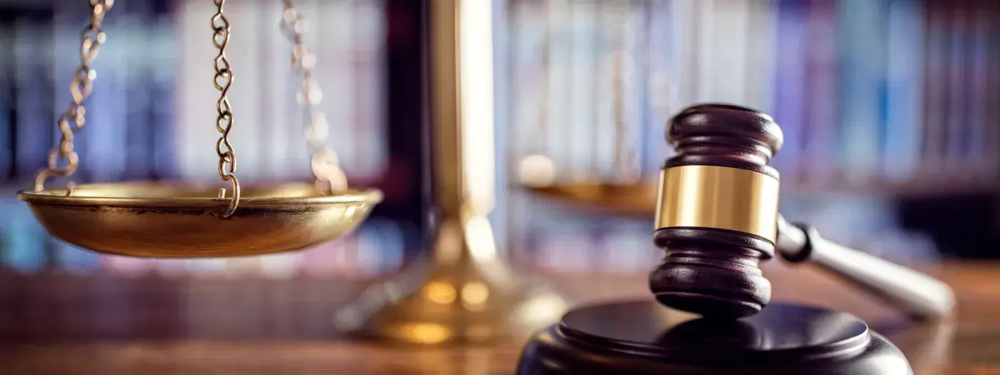 Civil Rights hero image of scale and gavel 